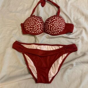 Shade & Shore Red Bikini Set Classic Swimwear